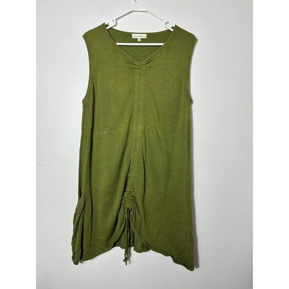 bryn Walker Tops - Bryn Walker Tinic Tank Top Sz Large Green 100% Cotton Cinched Front